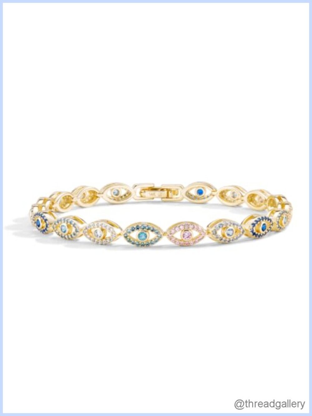 14k Gold Filled Evil Eye Tennis Bracelet Cubic Zirconia